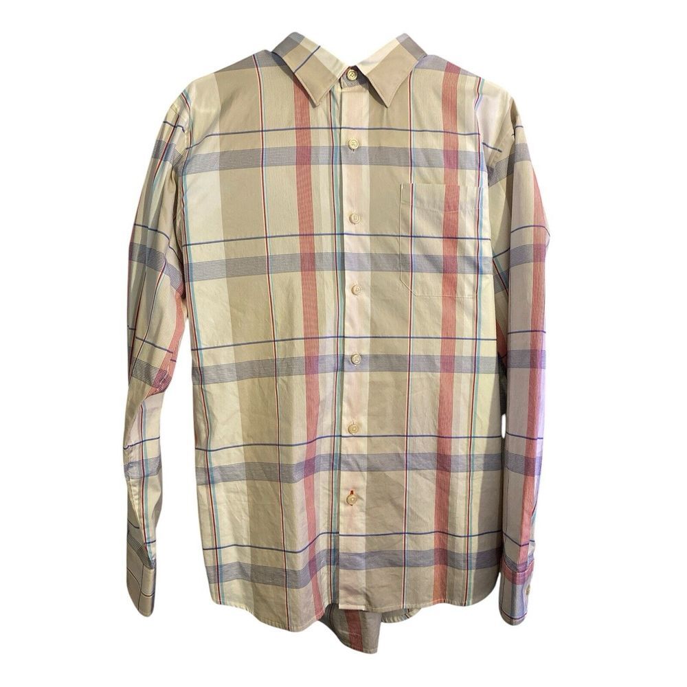 Tommy Bahama Mens Long-Sleeve Button-Up Stripe Men's Shirt Med. Silk/Cotton